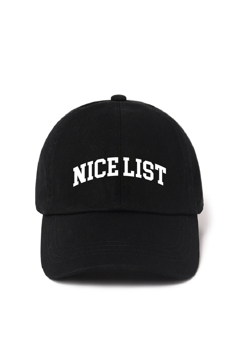 Nice List Embroidered Baseball Hat