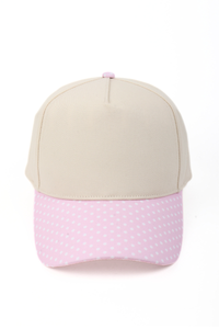 Polka Dot Printed Brim 5-Panel Two-Tone Cap