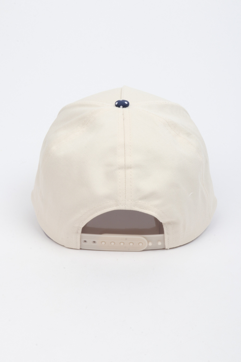 Polka Dot Printed Brim 5-Panel Two-Tone Cap