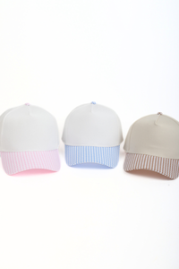 GINGHAM Print Brim Two Tone 5 Panel Cap