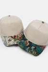 Floral Print Brim in Brocade 5 Panel Two-Tone Baseball Cap