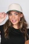 Floral Print Brim in Brocade 5 Panel Two-Tone Baseball Cap