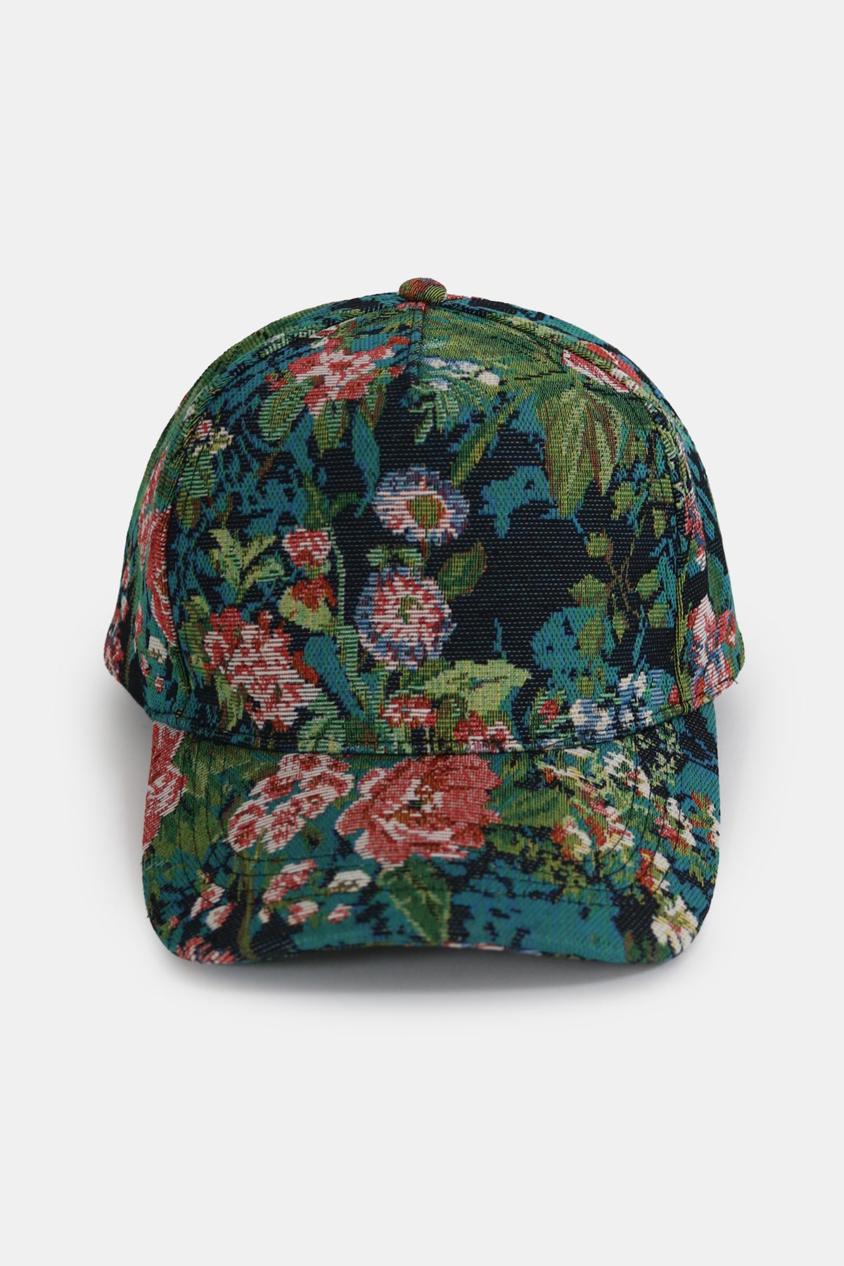 Floral Print in Brocade 5 Panel Baseball Cap – David and 
