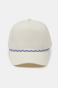 Canvas 5 Panel Hat with Colored Rope