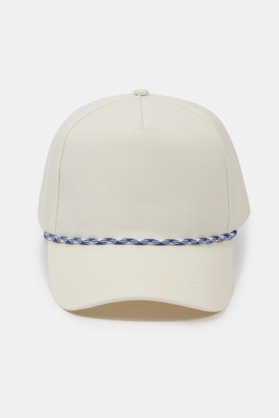 Canvas 5 Panel Hat with Colored Rope