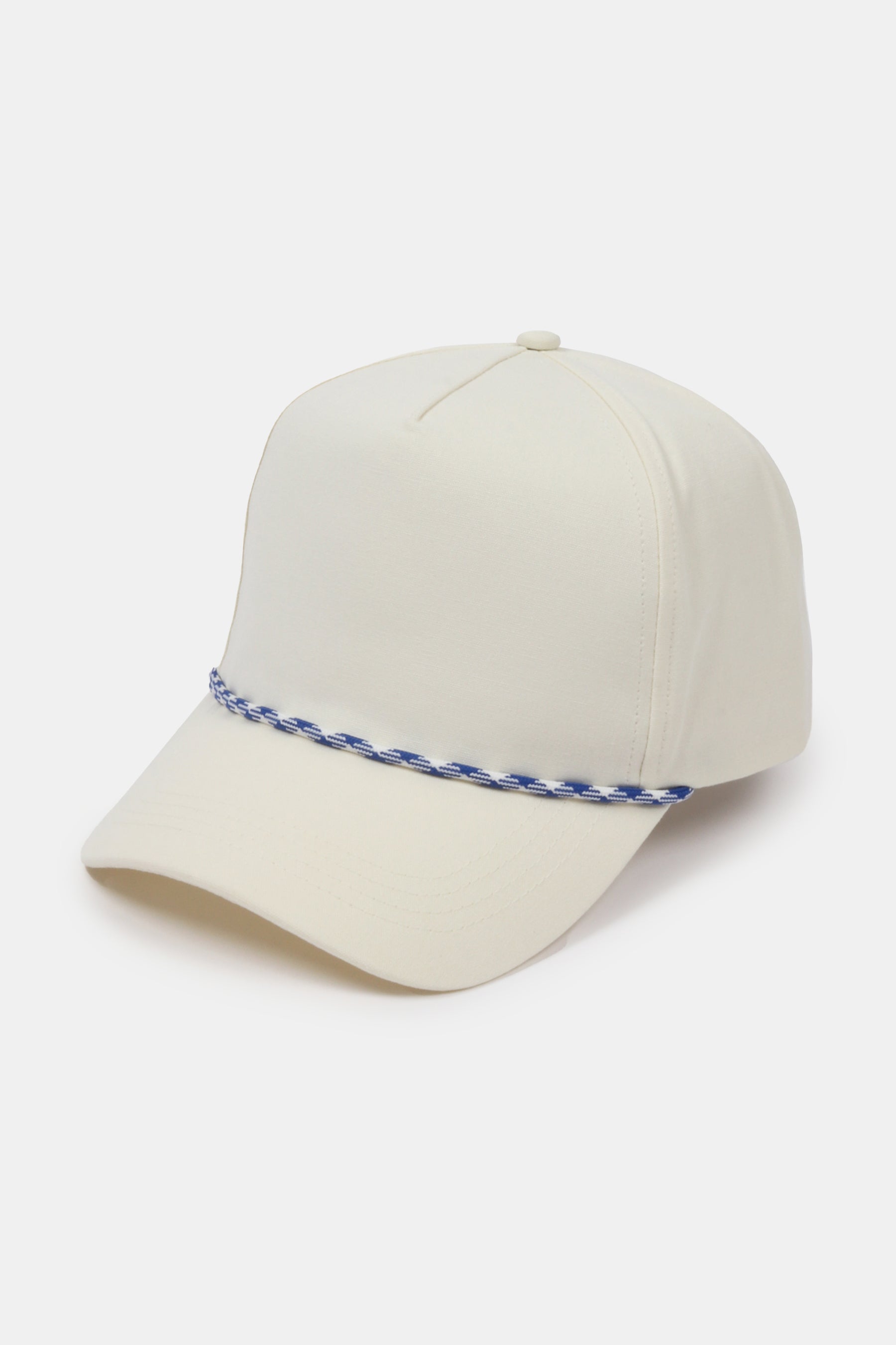 Canvas 5 Panel Hat with Colored Rope