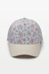 Floral Print Brim Two-Tone Baseball Cap