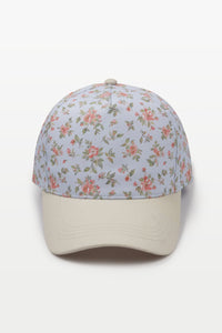 Floral Print Brim Two-Tone Baseball Cap