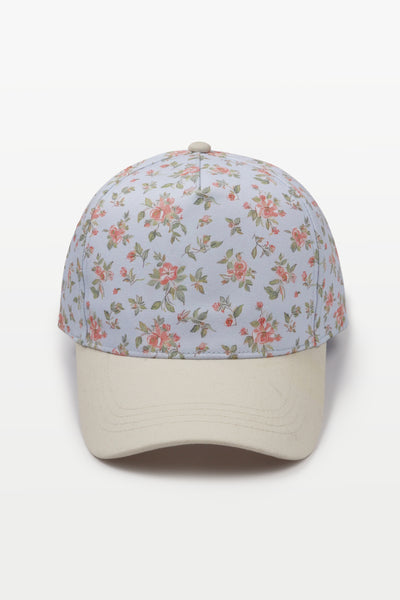 Floral Print Brim Two-Tone Baseball Cap