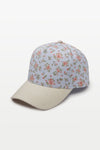 Floral Print Brim Two-Tone Baseball Cap