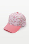Floral Print Brim Two-Tone Baseball Cap