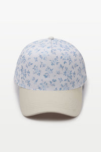 Floral Print Brim Two-Tone Baseball Cap