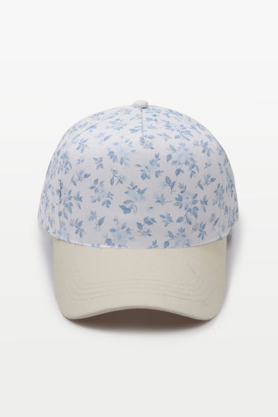 Floral Print Brim Two-Tone Baseball Cap