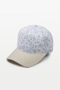Floral Print Brim Two-Tone Baseball Cap