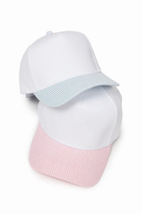 Stripe Brim 5-Panel Baseball Cap
