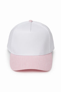 Stripe Brim 5-Panel Baseball Cap