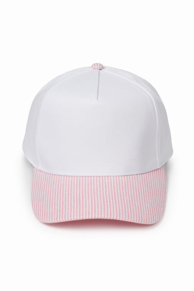 Stripe Brim 5-Panel Baseball Cap