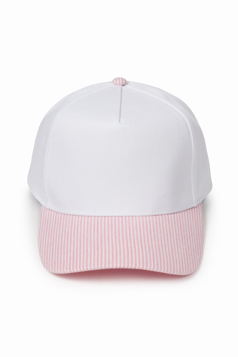 Stripe Brim 5-Panel Baseball Cap