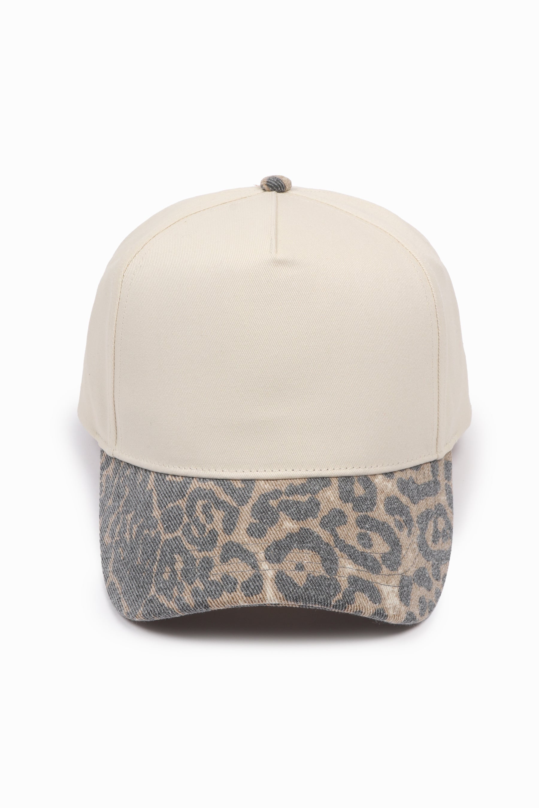 5 Panel Washed Leopard Brim Two-Tone Baseball Cap – David and