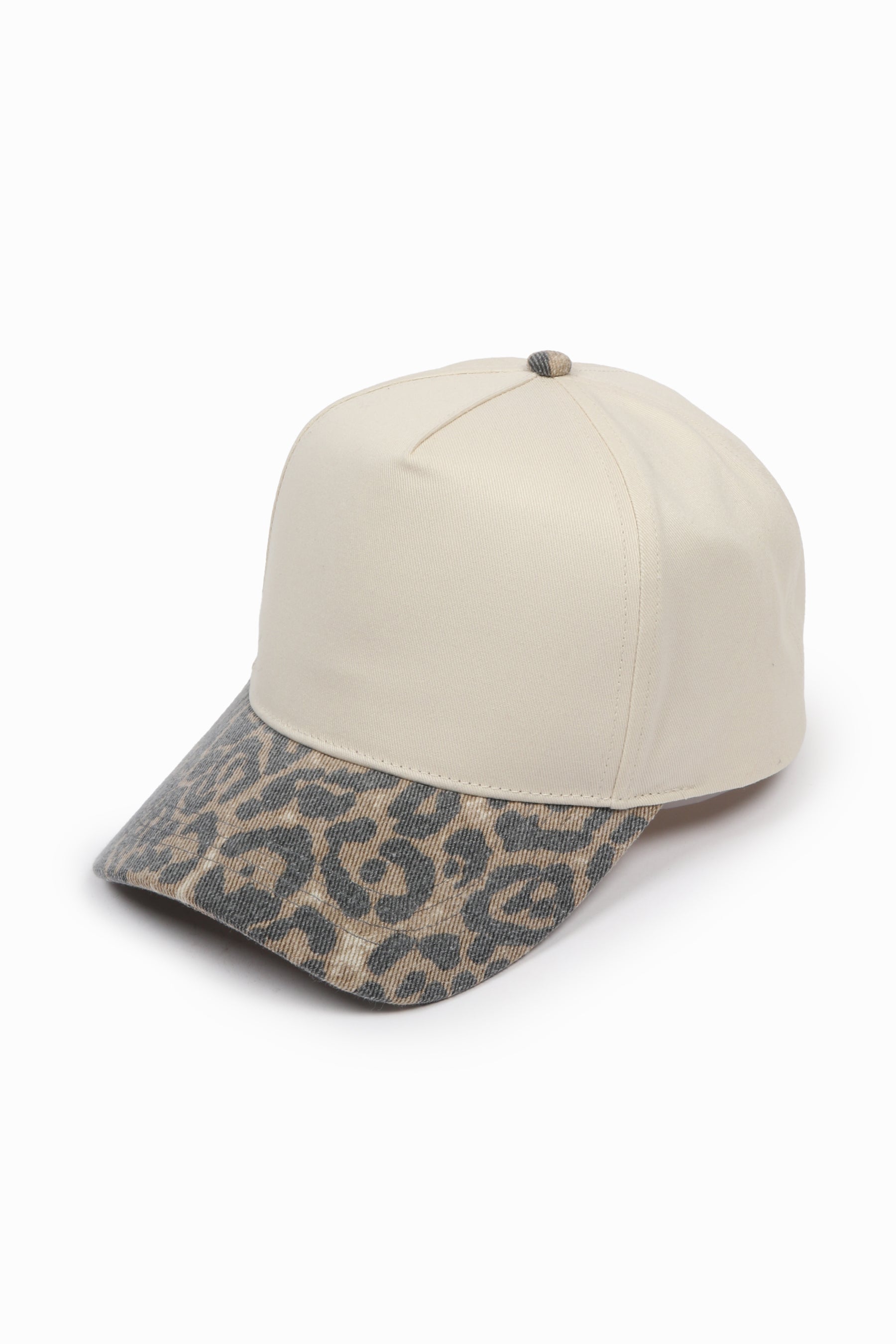 5 Panel Washed Leopard Brim Two-Tone Baseball Cap – David and