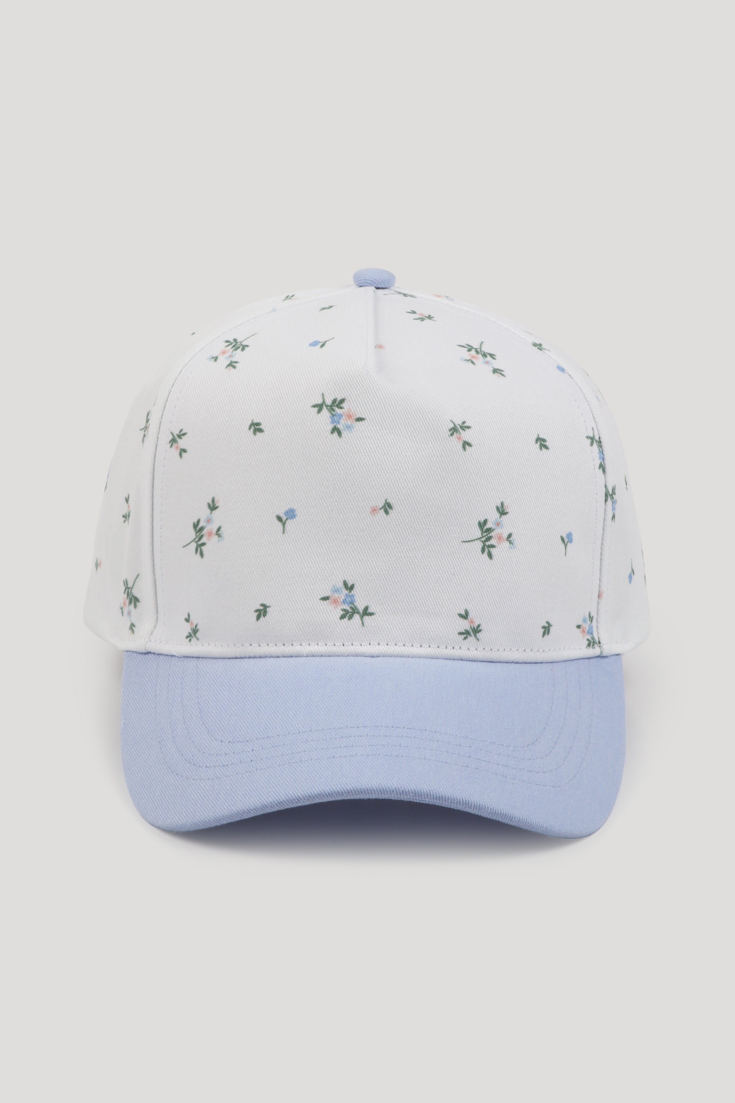 Floral Print Two Tone 5 Panel Cap
