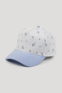 Floral Print Two Tone 5 Panel Cap