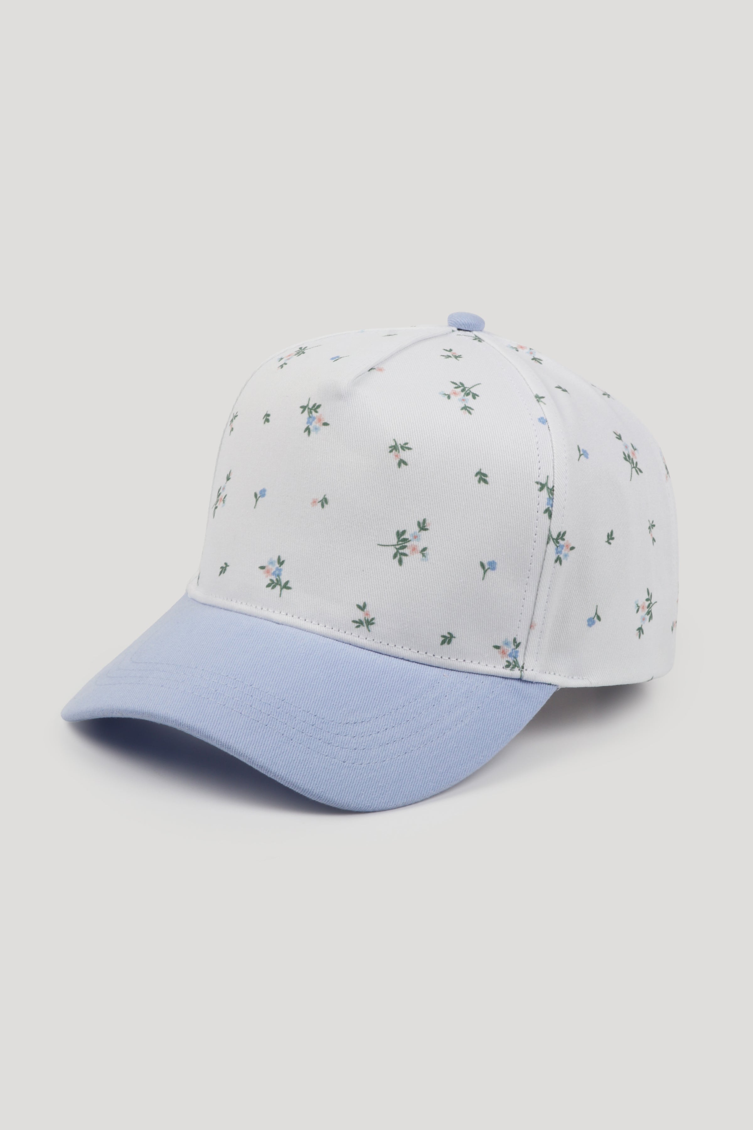 Floral Print Two Tone 5 Panel Cap