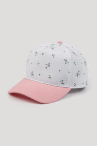 Floral Print Two Tone 5 Panel Cap