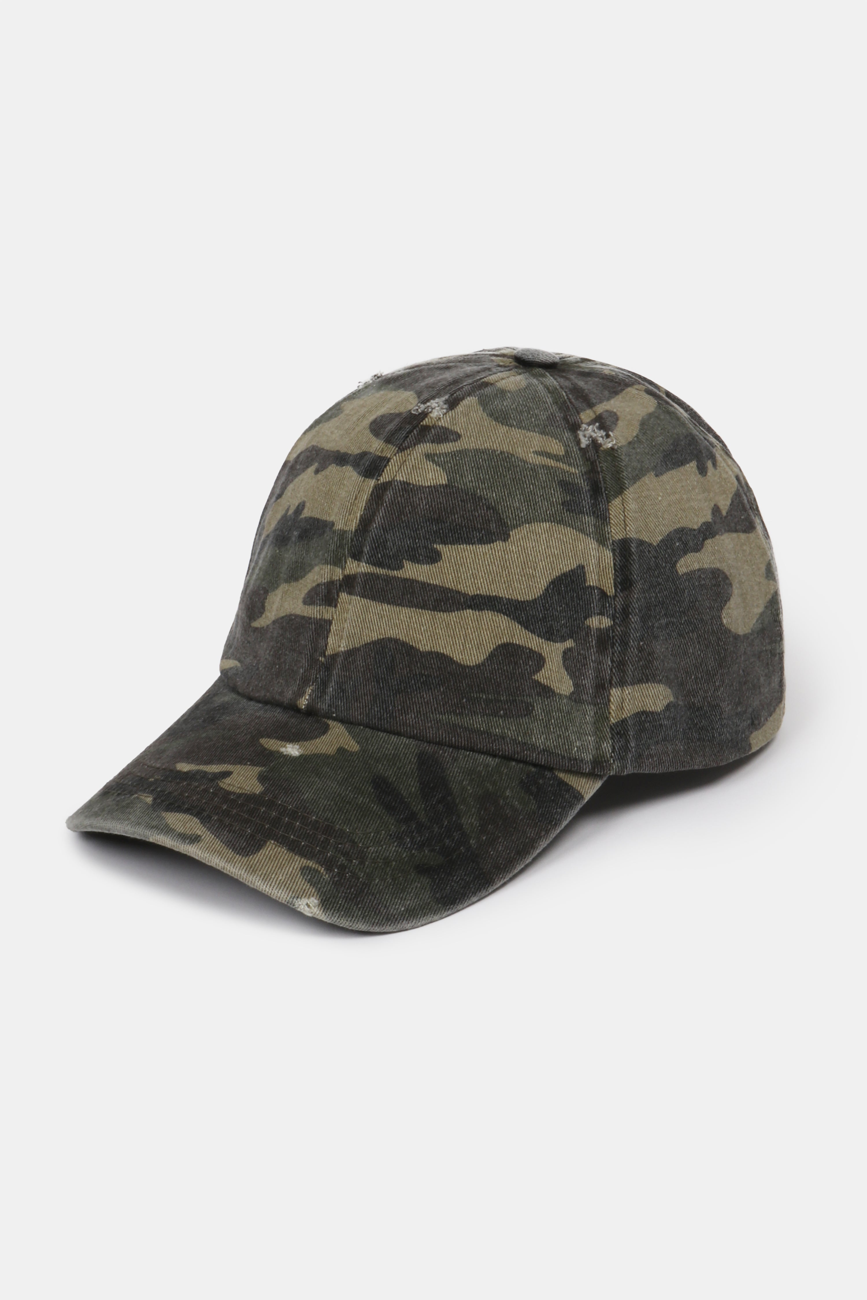 Distressed Camo Baseball Cap – David and Young Wholesale