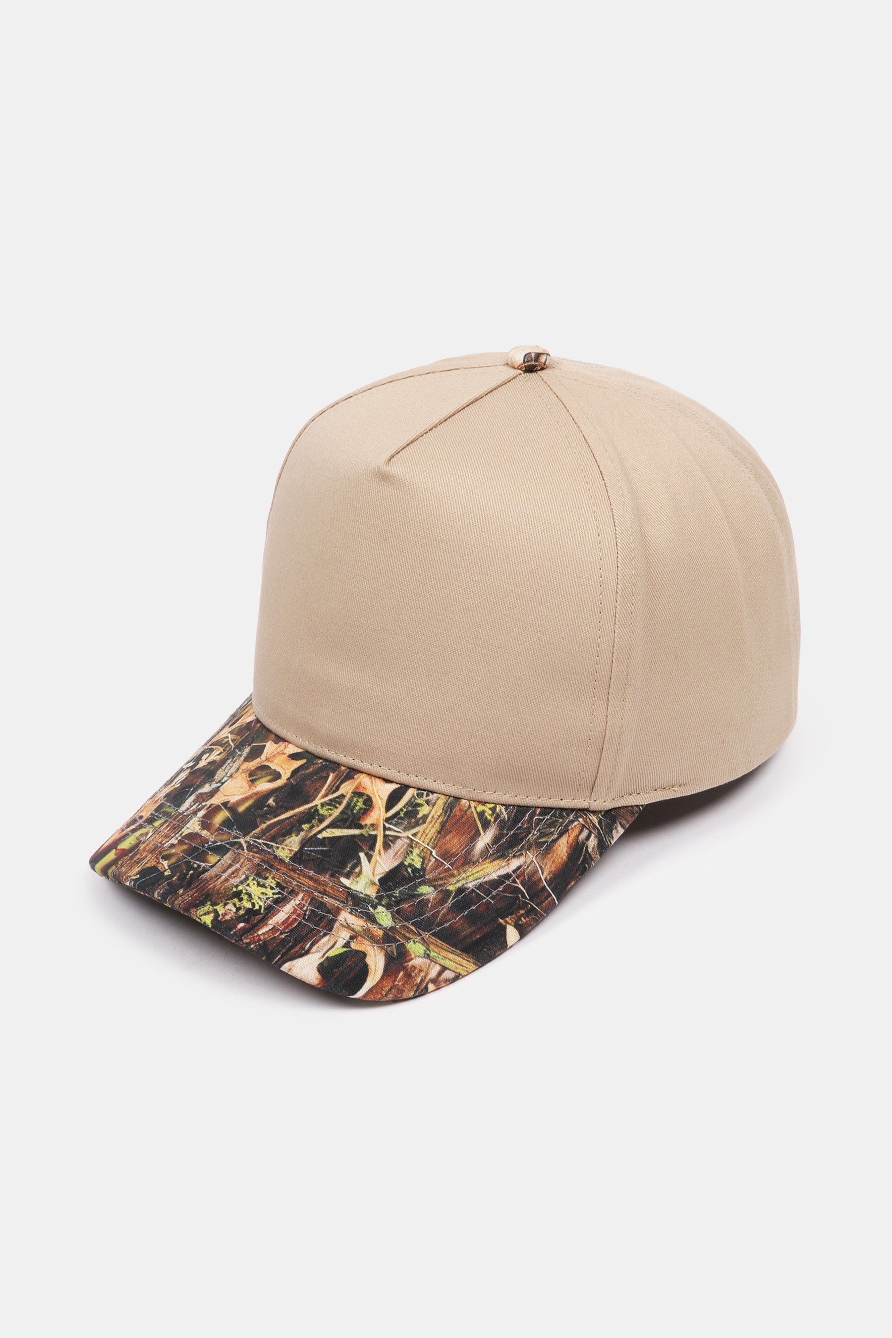 Camo Print Brim 5 Panel Two-Tone Baseball Cap – David and Young