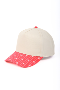 STRIPES,  BOWS, AND HEART Print Brim 5 Panel Cap