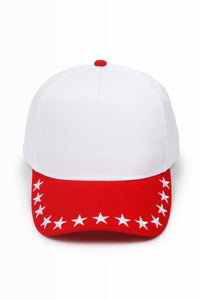 Stars Embroidered Brim Two Tone 5 Panel Cap
