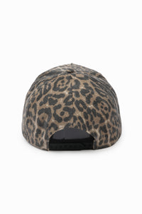 Washed Leopard Print Baseball Cap