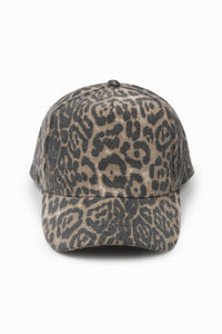 Washed Leopard Print Baseball Cap