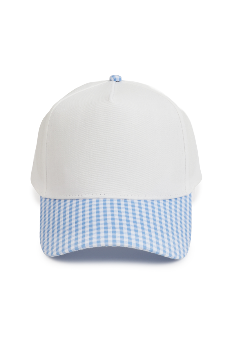 GINGHAM Print Brim Two Tone 5 Panel Cap