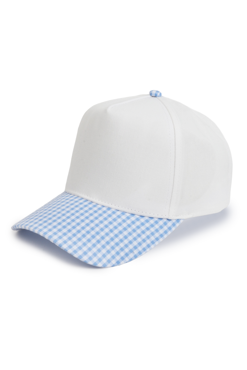 GINGHAM Print Brim Two Tone 5 Panel Cap