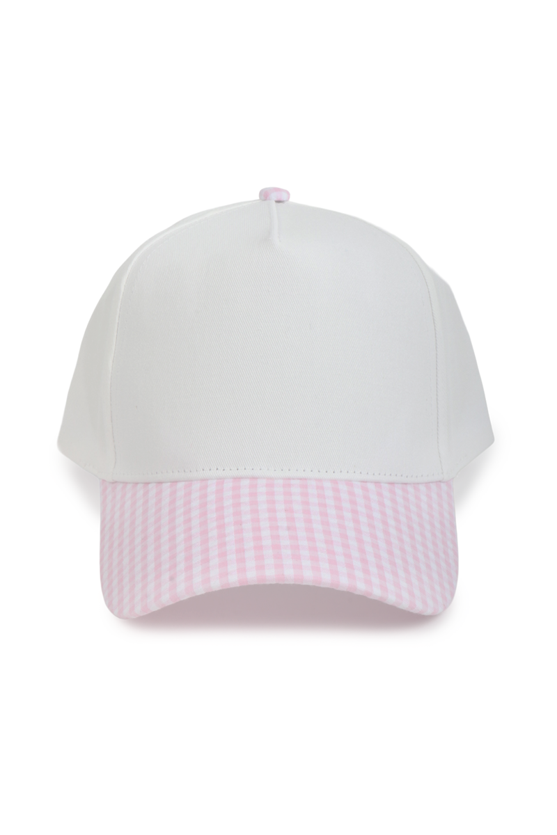 GINGHAM Print Brim Two Tone 5 Panel Cap