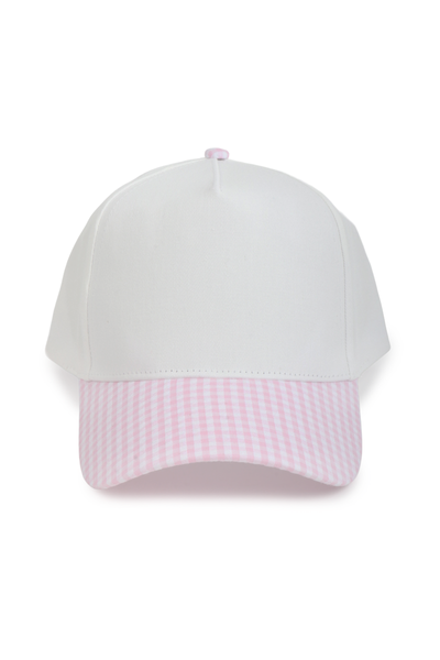 GINGHAM Print Brim Two Tone 5 Panel Cap