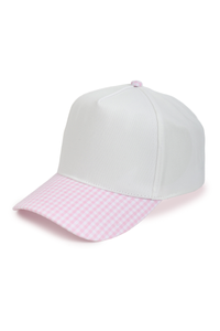 GINGHAM Print Brim Two Tone 5 Panel Cap