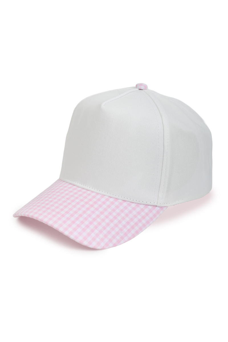GINGHAM Print Brim Two Tone 5 Panel Cap