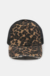 Leopard Print Baseball Cap with Mesh-Back