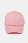Solid Foam Trucker Cap with Thin Metal & Pearl Chain