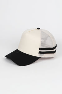 Retro Stripe Mesh Trucker Cap