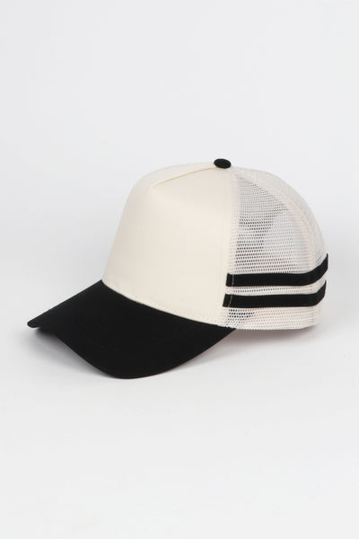 Retro Stripe Mesh Trucker Cap