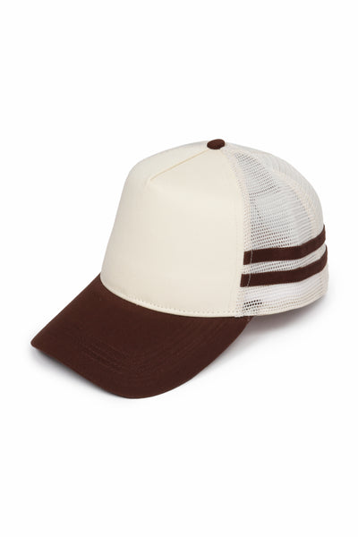 Retro Stripe Mesh Trucker Cap