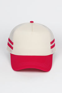 Retro Stripe Mesh Trucker Cap
