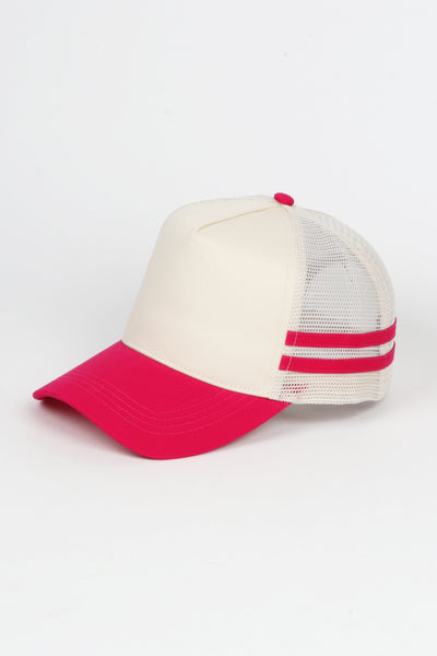 Retro Stripe Mesh Trucker Cap