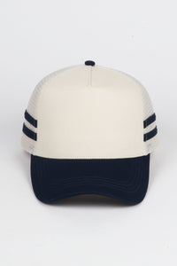 Retro Stripe Mesh Trucker Cap