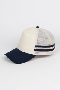 Retro Stripe Mesh Trucker Cap