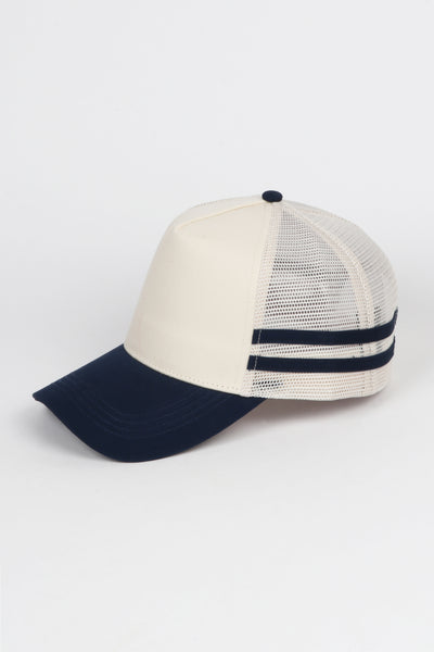 Retro Stripe Mesh Trucker Cap